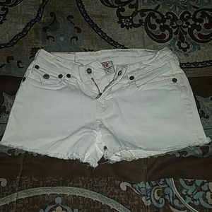 True religion girls white Jean shorts sz 14